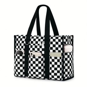 Sac fourre-tout à fermeture éclair avec poches extérieures pour femmes actives, enseignantes, infirmières, sac de rangement - Product Image 1