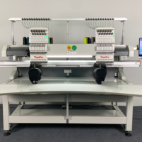 Après-vente sans souci 2 têtes 15 aiguilles 500x800mm grande machine à broder informatisée pour zone de travail pour broderie plate de T-shirt