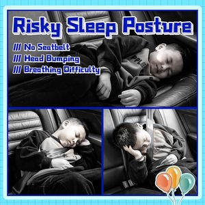 Cuscino per Sedile Auto a Forma di H per Bambini, in Puro Cotone con Imbottitura in Memory Foam, Protezione per il Collo, Poggiatesta per Dormire, Accessorio da Viaggio - Product Image 3