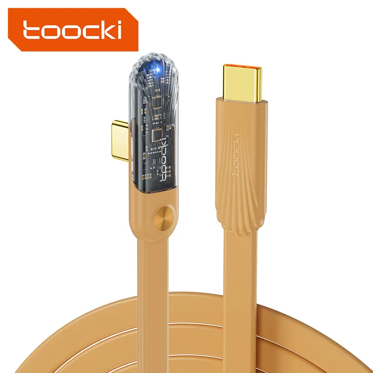 สายชาร์จโทรศัพท์มือถือ toocki Pd 100W โปร่งใส C 100W 60W สาย USB C