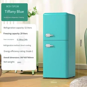 Refrigerador Eléctrico <span class=keywords><strong>Retro</strong></span> de Doble Puerta, Silencioso y de Bajo Consumo, Ideal para Alquileres y Dormitorios, 72L - Product Image 3