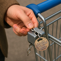 Porte-clés personnalisé pour chariot de supermarché Porte-clés pour chariot en métal, jetons imprimables avec logo, cadeaux promotionnels pour épicerie de supermarché au détail