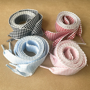 Tùy Chỉnh 2.5Cm Rộng Ballet-Phong Cách Ren-Cắt Kẻ Sô Sneaker Ren Phẳng Polyester Thời Trang Trang Trí Dây Giày Cặp - Product Image 2