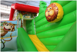 Nhà máy trực tiếp trang trại chủ đề Inflatable funcity nhảy lâu đài với slide và trở ngại - Product Image 4