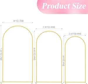 Metal <b>Gold</b> Arches Backdrop Stand for Wedding Floral Arch for <b>Party</b> <b>Decoration</b> - Product Image 2