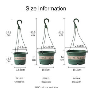 Maceta Redonda Colgante de Plástico <span class=keywords><strong>Aureum</strong></span> de 6.5, 8, 10 y 11.8 Pulgadas para Jardín, en Oferta - Product Image 2