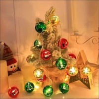JeeFine LED Weihnachtsbeleuchtung Galvanisierter Stern Weihnachtsbaum Fünf-Sterne-Kugel Dekorationslicht Bunte Lichter Vitrinenbeleuchtung 36V 2m/3m/6m