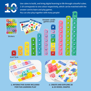 Bán Chạy Nhất Nhựa Số Vuông Khối Xây Dựng Giáo Dục Thiết Lập 100Pcs Montessori Đồ Chơi Giáo Dục Cho <span class=keywords><strong>5</strong></span>-7 Năm Tuổi - Product Image 5
