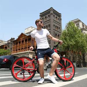 Ammortizzatore 21 velocità di rottura del disco bici pieghevole bici pieghevole telaio rosso lega di alluminio da 16 pollici meno della bici pieghevole <span class=keywords><strong>Minivelo</strong></span> - Product Image 5