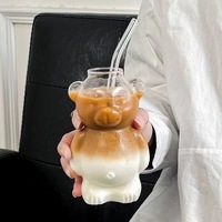 Gobelet en verre personnalisé avec couvercle et paille, en borosilicate haute résistance, transparent, style nordique, passe au lave-vaisselle et au micro-ondes, réutilisable