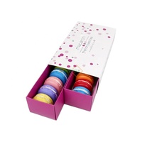 Boîte cadeau en papier personnalisée pour macarons et biscuits de pâtisserie, avec tiroir coulissant