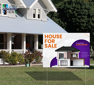 18*24 in with Stakes Waterproof Lawn Sign Corrugated Board <b>Plastic</b> <b>Sheet</b> - Product Image 1