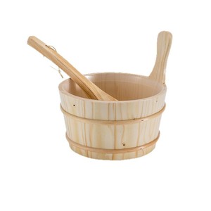 Cubo de madera maciza para baño de pies, cubo para sauna y baño de vapor de hotel, cucharón de madera para sauna y ducha de vapor, cucharón para agua. - Product Image 2