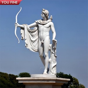 <span class=keywords><strong>Scultura</strong></span> di <span class=keywords><strong>Apollo</strong></span> intagliata a mano di pietra naturale della statua del giardino maschio nudo di marmo famoso - Product Image 2