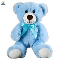 Lot de 10 ours en peluche MaoGoLan bleu clair en coton PP, 34 cm, pour baby shower et Noël