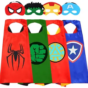 Накидки для супергероев для детей, костюмы-атласная накидка