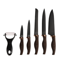 Fabrieksgroothandel Metalen Keukenmessenset 3Cr Serie Staal Lemmetten Modern Minimalistisch Design Zesdelige Chefsmessen voor Groenten en Fruit
