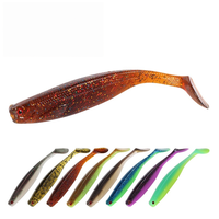 Leurre souple en PVC à texture maillée 3D, queue en T, 50mm 70mm 100mm, nageur coulant à queue de pagaie, pour la pêche au bar et au grouper en eau douce et salée