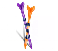 Accessoires de golf colorés personnalisés de qualité supérieure Tee-shirt de golf à 4 broches avec lignes noires Tees de golf en plastique