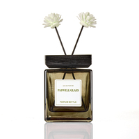 Bouteille diffuseur d'arômes carrée vide en verre gris pour huiles essentielles, 100ml, 150ml, 200ml, 250ml, 500ml, vente en gros