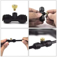 Conector Rápido (Slip Lock) de Latón de Baja Presión de 3/16'' con Rosca 10/24 UNC para Riego por Nebulización, Accesorios de Tubería de Cobre para Jardín, 0.7MPa ChenMei