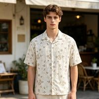 Chemises amples décontractées pour hommes arabes, brodées et tricotées, en lin/coton, imprimé floral, respirantes, séchage rapide, boutonnées, collection été 2026, taille XXL