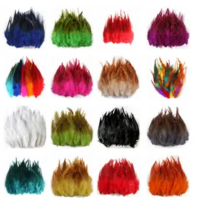 Wholesale Hot-selling 6-8inch Rooster Cock Saddle Feathers Colored DIY Jewelry Crafts Plumes Crafts Earrings Making