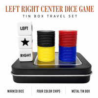 Jeu de dés personnalisé avec logo, pour le jeu du Lancer de Dés (gauche, droite, centre), avec boîte métallique et jetons, OEM, pour les fêtes de famille et les voyages