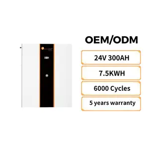 सौर ऊर्जा प्रणाली के लिए 24V 25.6V 300Ah सेल लाइफपो4 सौर बैटरी 7.5 किलोवाट बैटरी लिथियम