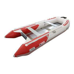 ขายร้อน 13ft 400 ซม.เรือเป่าลม PVC โป๊ะเรือพร้อมพื้นอลูมิเนียม - Product Image 4