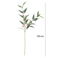 98 CM Daun Eucalyptus Buatan Dengan Cabang Bunga Mutiara Tanaman Eucalyptus Hijau Tanaman Eucalyptus Palsu Dekorasi Pernikahan