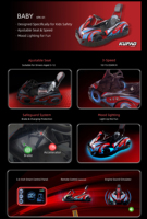 Go Kart Eléctrico de 24V y 25km/h para Niños, de Alta Calidad para Parques de Diversiones, con Motor Hub