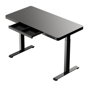 Bureau de bureau moderne populaire électrique intelligent réglable en hauteur avec tiroir en verre trempé et ports USB - Product Image 3