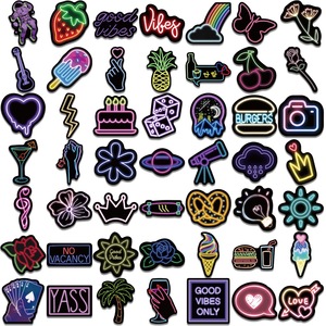 100 Stuks Neon Licht Logo Gepersonaliseerde Graffiti Stickers Voor Bagage Laptop Waterdichte <span class=keywords><strong>Cool</strong></span> Tide <span class=keywords><strong>Sticker</strong></span> Decoratieve Waterbeker - Product Image 4
