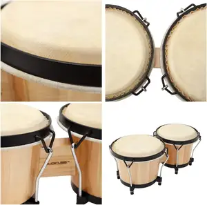 True Cowhide Skin Maple Wood Percussion Bongo Drum