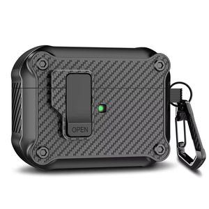 Coque en carbone pour Airpods 4, étui de protection en TPU PC, valise de luxe, étui de protection de designer pour Apple Airpods 4 - Product Image 1