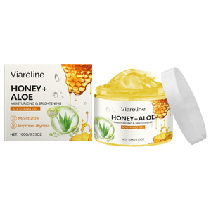 Viareline Aloe Vera miele Gel idratante olio solare di controllo della pelle del viso cura per il seno lenitivo e rinfrescante - Product Image 1