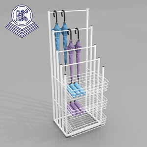 Support d'étagère de présentoir de <span class=keywords><strong>parapluie</strong></span> de grillage <span class=keywords><strong>en</strong></span> métal fordable de fer - Product Image 3