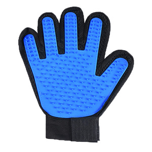 Gants de toilettage pour animaux de compagnie, brosse en caoutchouc bleue pour enlever les poils des chats et des chiens, gant de massage et de nettoyage, utilisation main droite ou gauche - Product Image 2