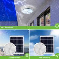 Plafonnier solaire LED circulaire pour intérieur, balcon, couloir, cour fraîche, garage, télécommande, salon