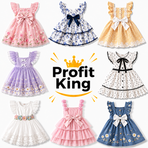 Vestido de Verano para Niñas, Atuendo Casual Diario, Mezcla Aleatoria de Estilos y Tallas, Entrega al por Mayor - Product Image 1