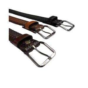 CL871-A véritable Basketweave en cuir de vachette ceinture de travail 1-1/2 "de large monobloc en acier à grain complet pour boucle uniforme haute utilité - Product Image 4