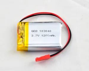 Özelleştirmek 103040 Ultra ince 3.7v 1200mAh polimer lityum lipo Li-ion Liion şarj edilebilir pil lityum polimer pil