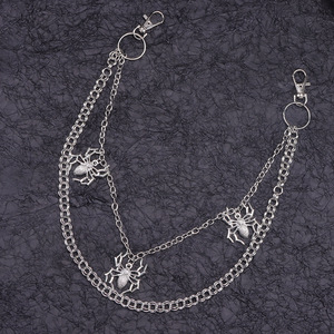 Cadena de cintura de doble capa con diseño de araña, estilo punk, para mujer, cadena corporal de plata tibetana, accesorio de joyería para fiesta - Product Image 2