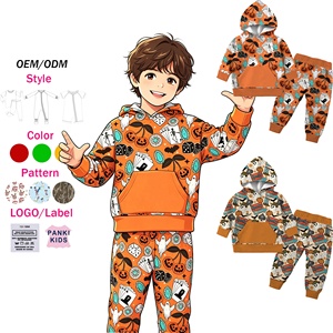Ensemble de survêtements personnalisés pour <span class=keywords><strong>Halloween</strong></span> et l'automne, <span class=keywords><strong>sweat</strong></span>-shirt à capuche à manches longues pour tout-petits, ensemble de <span class=keywords><strong>sweat</strong></span>-shirts en molleton de bambou pour garçons et enfants - Product Image 1