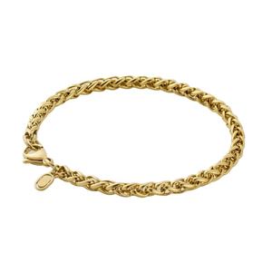 2025 New High Quality Fine Manufacturer Wholesale Fashion Jewelry 5mm316Stainless Steel Real <b>Gold</b> Plating Curb Chain <b>Bracelet</b> - Product Image 1
