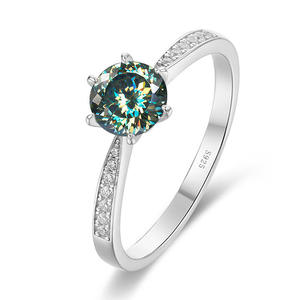 Anello Adodo con Certificato GRA, Moissanite Taglio Sfaccettato 1CT VVS Colore D, Gioielli Raffinati, Anelli di Fidanzamento con Diamante Colorato per Donne - Product Image 6