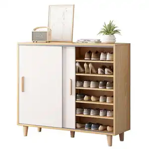 Mobília de madeira de luxo com design moderno, alto brilho, armário para sapatos adulto, para casa, armazenamento, sala de estar
