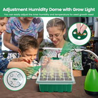 Kit de plateau de démarrage de graines en plastique durable pour jardin avec dôme d'humidité de la lumière croissante Plateau de culture pour plantes