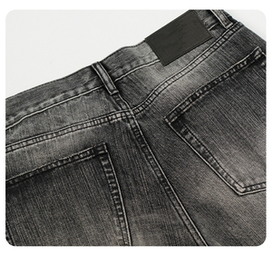 Vaqueros anchos de mezclilla para <span class=keywords><strong>hombre</strong></span>, de algodón ecológico oscuro tejido a medida, de pierna recta, cintura media, estilo urbano, ODM, para hombres de talla grande - Product Image 5